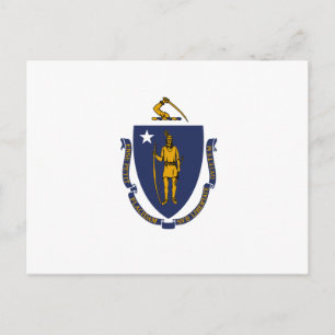 Massachusetts flagga, Flagga för Massachusetts Vykort