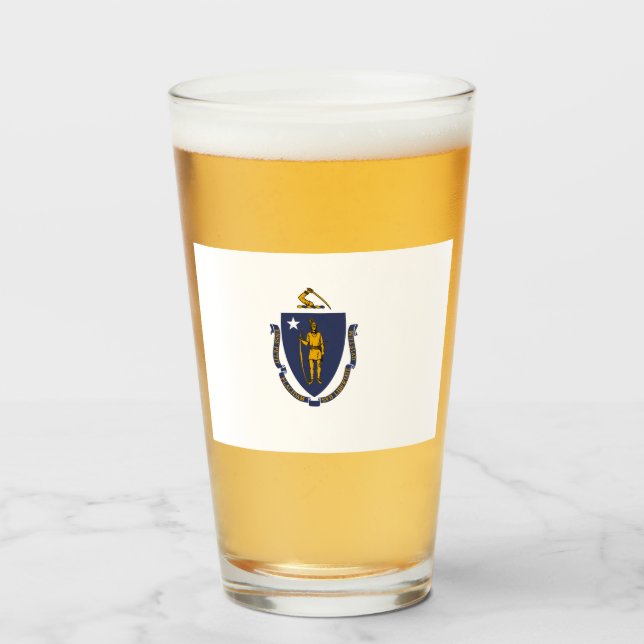 MASSACHUSETTS FLAGGA GLASKOPP (Framsida fylld)