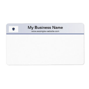 Massachusetts Flagga Header Shipping Label Fraktsedel