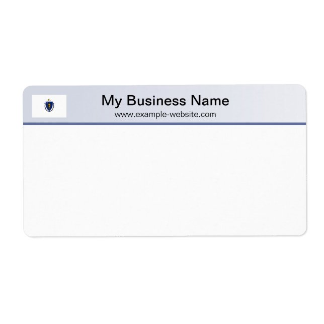 Massachusetts Flagga Header Shipping Label Fraktsedel (Framsidan)