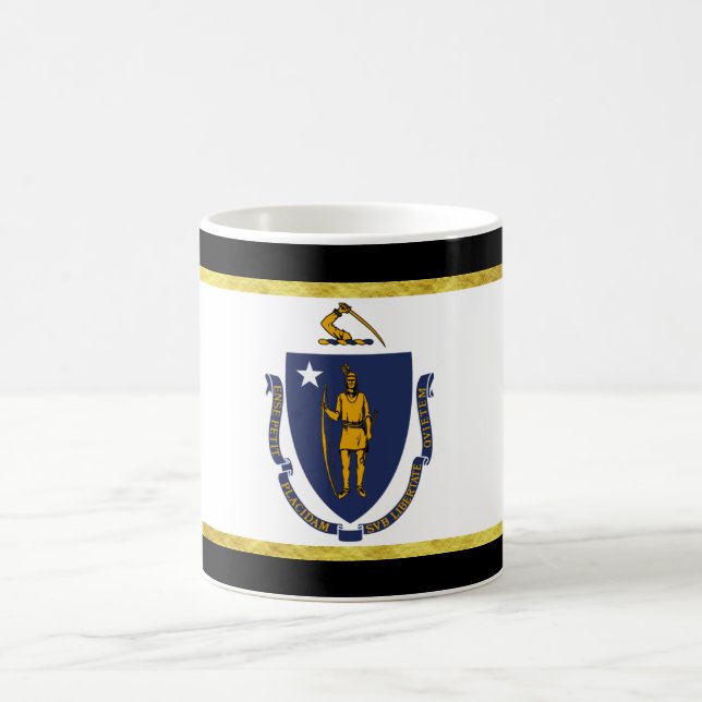 Massachusetts flagga kaffemugg (Center)