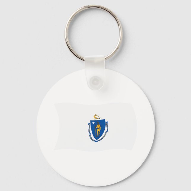 Massachusetts Flagga Keychain Nyckelring (Framsida)