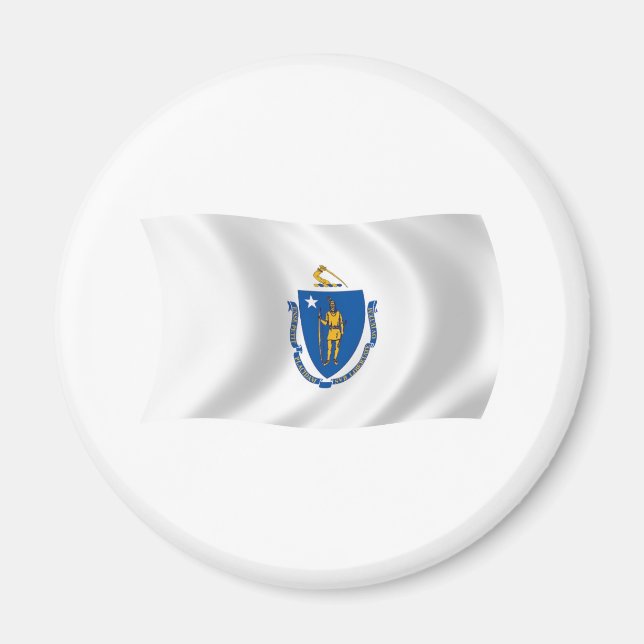 Massachusetts Flagga Magnet (Framsidan)