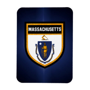 Massachusetts Flagga Magnet