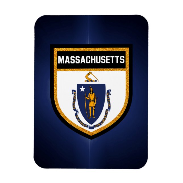 Massachusetts Flagga Magnet (Vertikal)