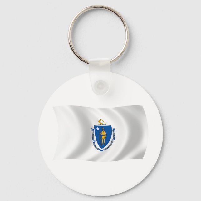 Massachusetts Flagga Nyckelring (Framsida)