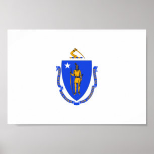 Massachusetts flagga poster