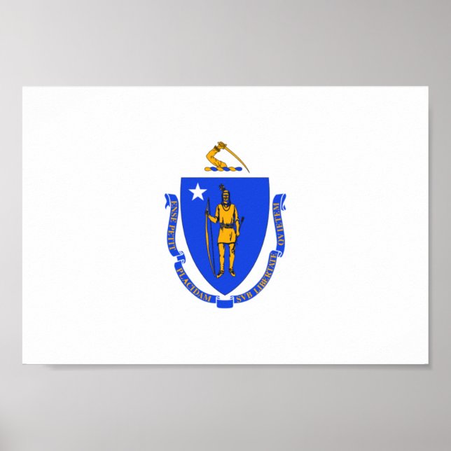 Massachusetts Flagga Poster (Framsidan)