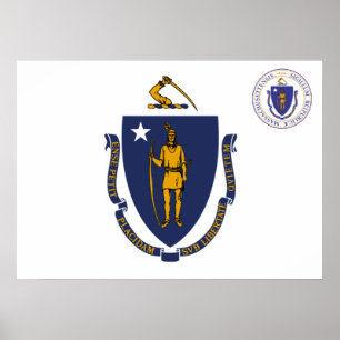 Massachusetts flagga poster