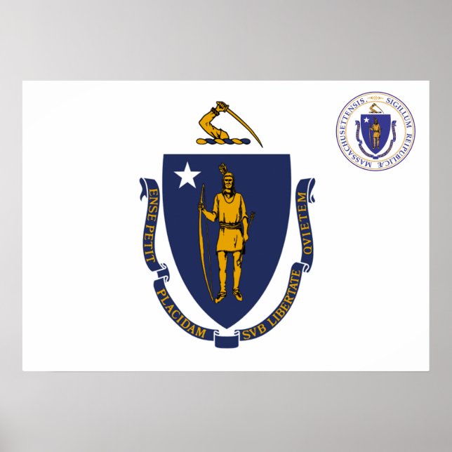 Massachusetts flagga poster (Framsidan)