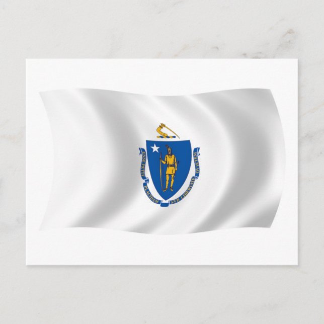 Massachusetts Flagga vykort (Framsida)