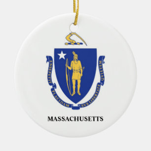 Massachusetts flaggaprydnad (MORSOR) Julgransprydnad Keramik