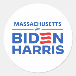 Massachusetts för Biden Harris Runt Klistermärke