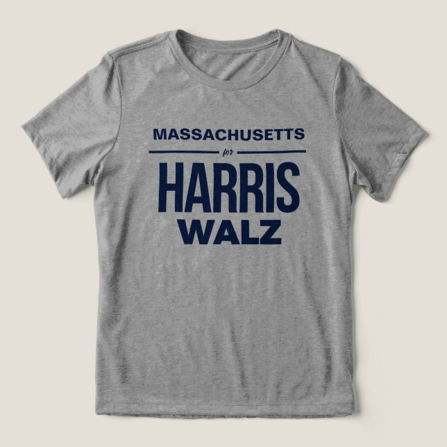 Massachusetts för Harris Walz T Shirt (Design Framsida)