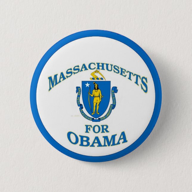 MASSACHUSETTS FÖR OBAMA knäppas Knapp (Framsida)