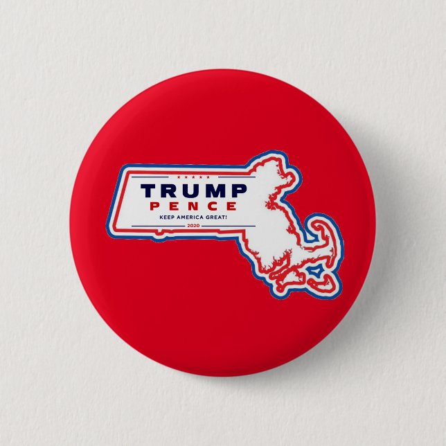 Massachusetts for Trump Pence 2020 Knapp (Framsida)