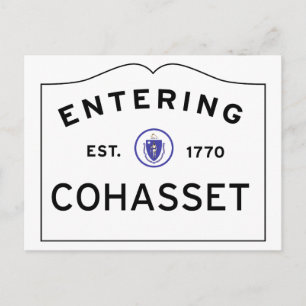 MASSACHUSETTS gatustecken i COHASSET Vykort