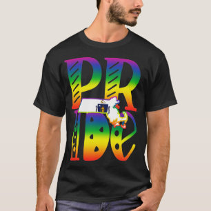 Massachusetts Gay pride i Art Block Brev T Shirt