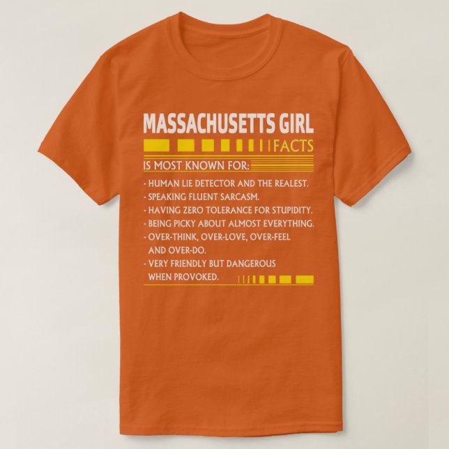 Massachusetts Girl Facts T Shirt (Design framsida)