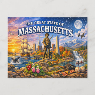 Massachusetts Greetings vykort