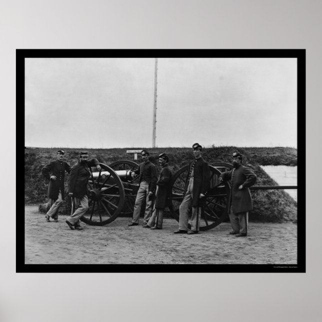 Massachusetts Gun Crew vid Fort Totten 1865 Poster (Framsidan)
