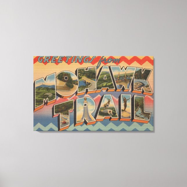 Massachusetts - Hälsning från Mohawk Trail 2 Canvastryck (Framsida)