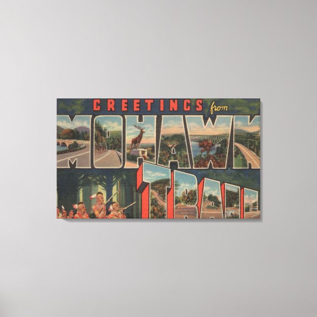 Massachusetts - Hälsning från Mohawk Trail Canvastryck (Framsida)