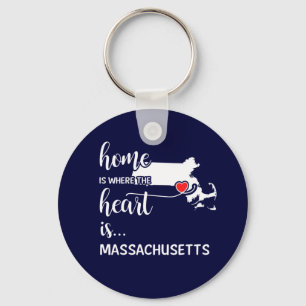 Massachusetts hem är där hjärtat finns nyckelring