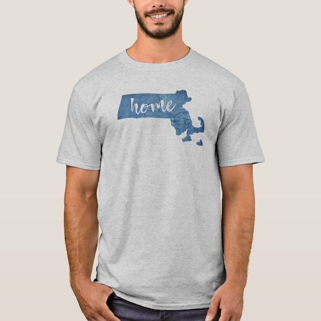 Massachusetts Hem Trästruktur T Shirt (Framsida)