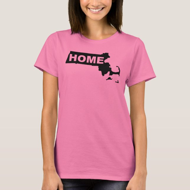Massachusetts Hemifrån Från Stat T-Shirt Tees (Framsida)