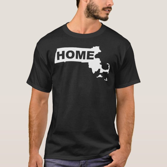 Massachusetts Hemmet Borta Från Stat T-Shirt Tees (Framsida)