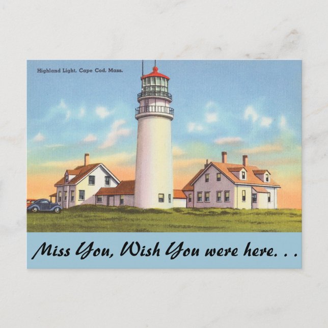 Massachusetts, Highland Light, Cape Cod Vykort (Framsida)