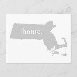 Massachusetts home silhouette state karta vykort