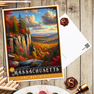 Massachusetts Hyper-Realistic State-vykort Vykort