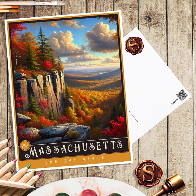 Massachusetts | Hyper-Realistic State-vykort Vykort (Skapare uppladdad)