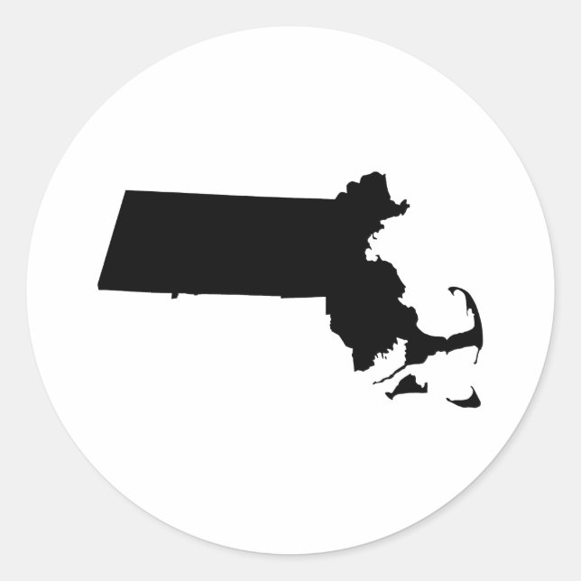 Massachusetts i Black Runt Klistermärke (Framsida)