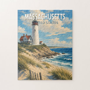 Massachusetts Illustration Resa Konst Vintage Pussel