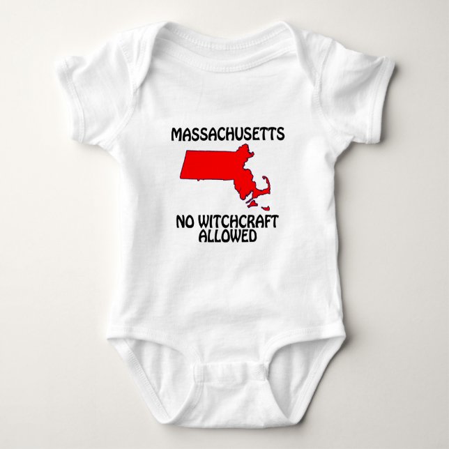 Massachusetts - Ingen häxkonst tillåten T-shirt (Framsida)