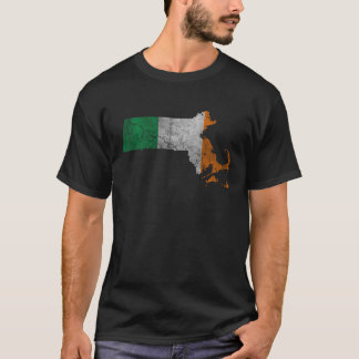 Massachusetts Irish Flagga St Patrick s Day Manar  T Shirt