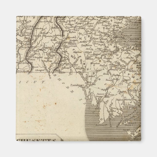 Massachusetts Karta av Arrowsmith Magnet (Framsidan)