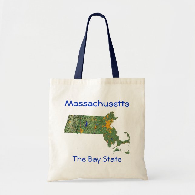 Massachusetts Karta Bag Tygkasse (Framsidan)