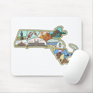 Massachusetts Karta Boston Cape Cod Salem Souvenir Musmatta