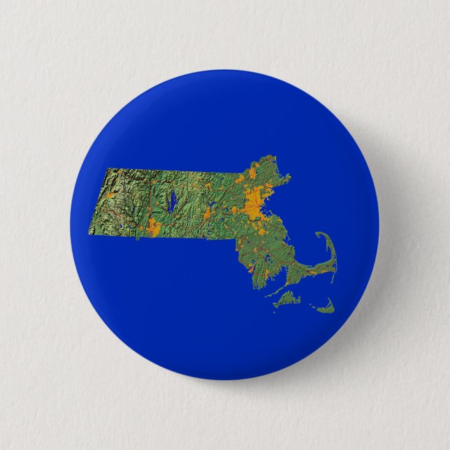 Massachusetts Karta Button Knapp (Framsida)