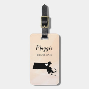 Massachusetts Karta Luggage Tag, Bröllopsfest Bagagebricka
