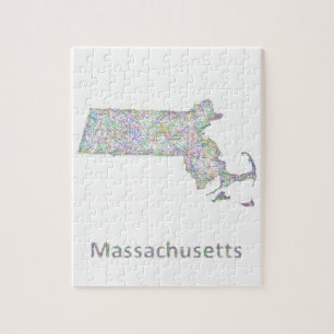 Massachusetts karta pussel