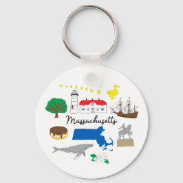 Massachusetts Keychain Nyckelring