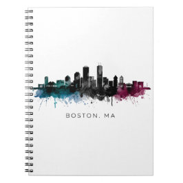 Massachusetts konst | Boston MA Siluett Vattenfärg Anteckningsbok