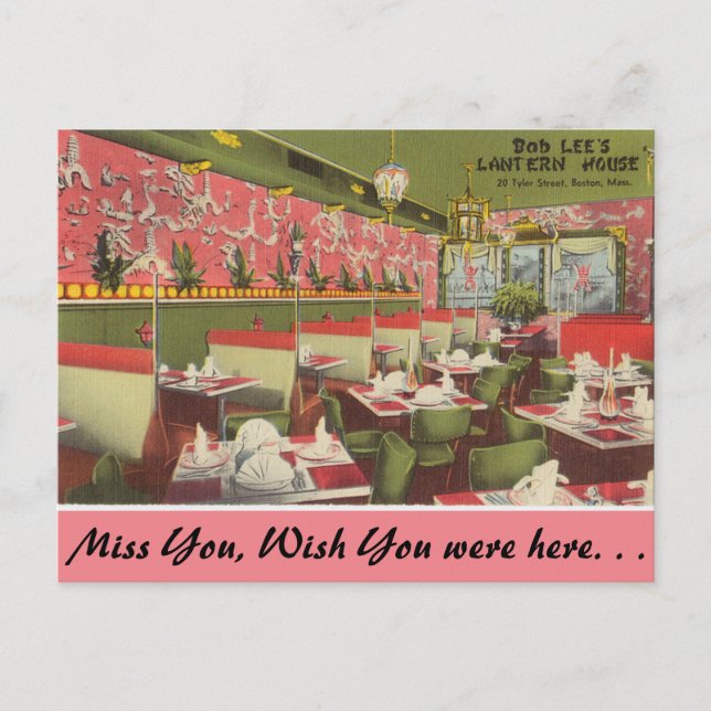 Massachusetts Lantern House, Boston Vykort (Framsida)