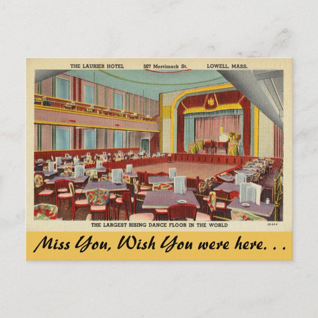 Massachusetts, Laurier Hotel, Lowell Vykort (Framsida)