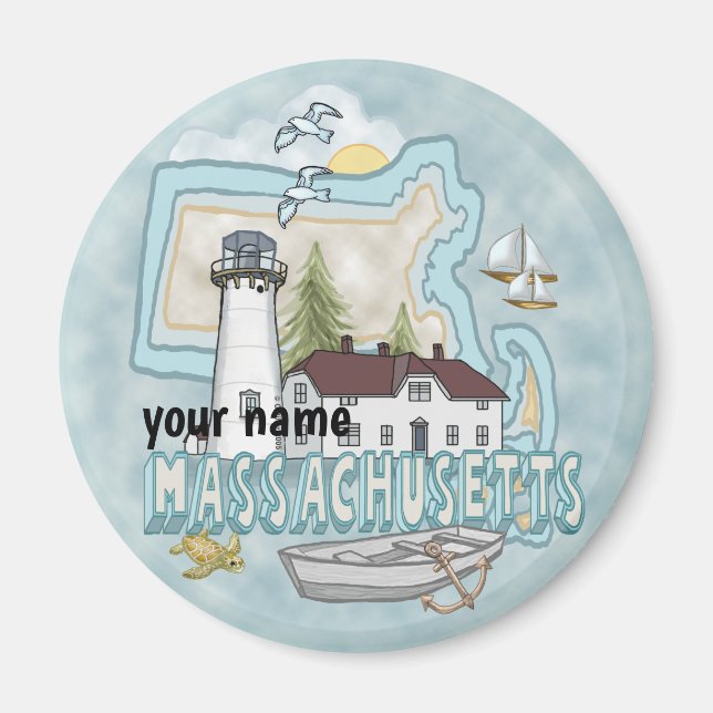 Massachusetts Lighthouse Magnet (Framsidan)